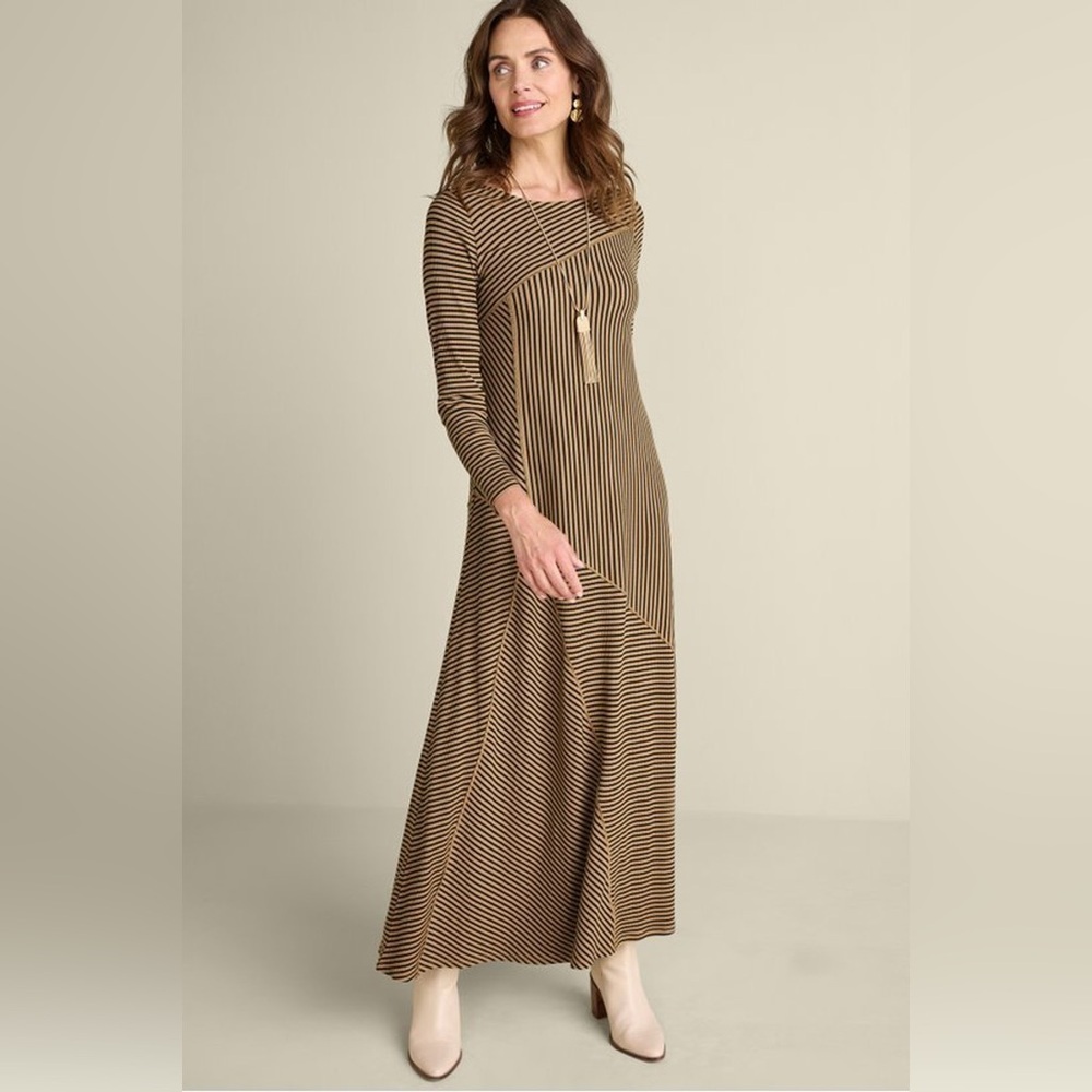 Soft Surroundings Long Sleeve Maxi Dress - Brown